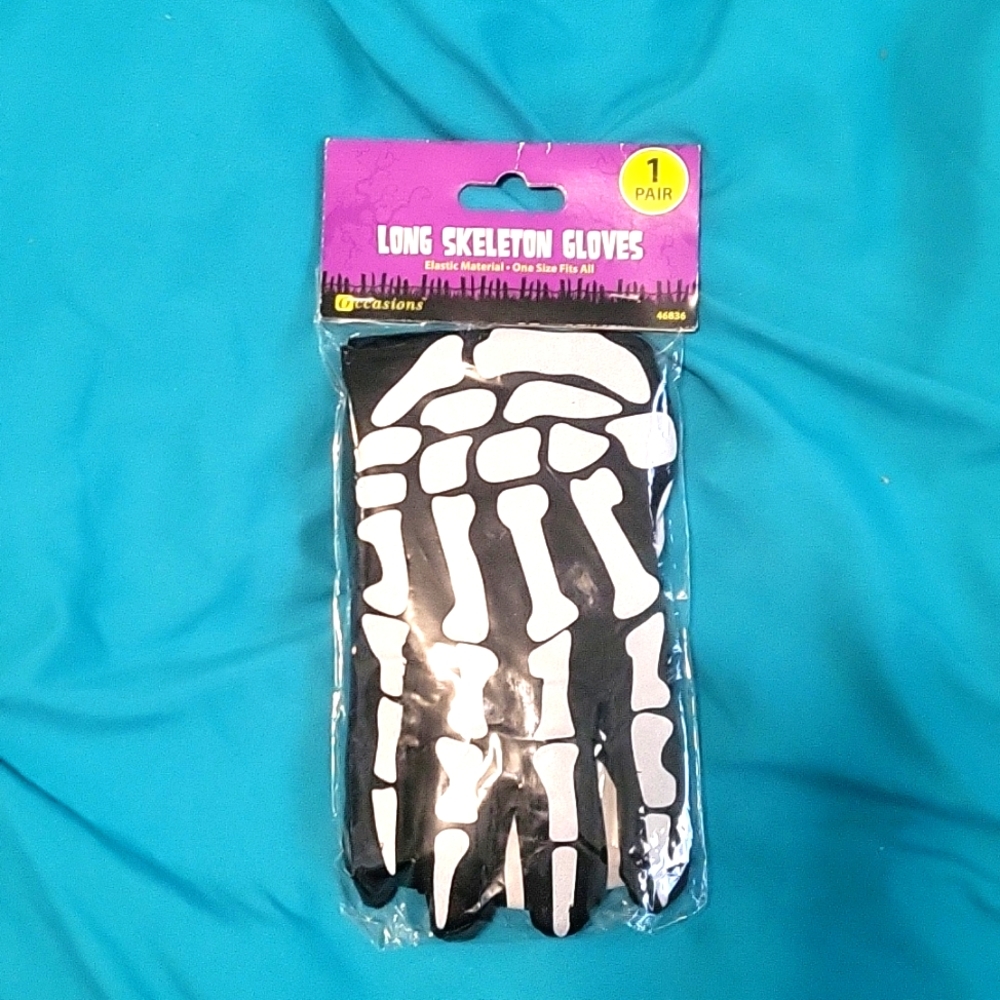 NWT long skeleton gloves